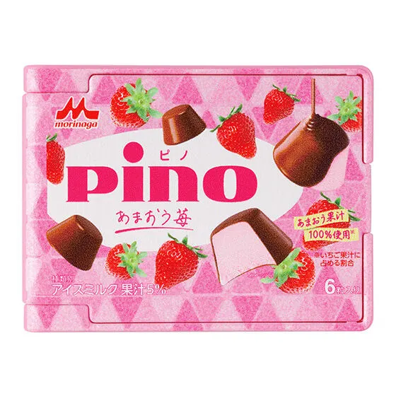 森永乳業のアイス ミニチュアミラーコレクション Pinoあまおう苺