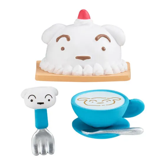 クレヨンしんちゃん お料理マスコット シロのケーキ & フォーク & カプチーノ