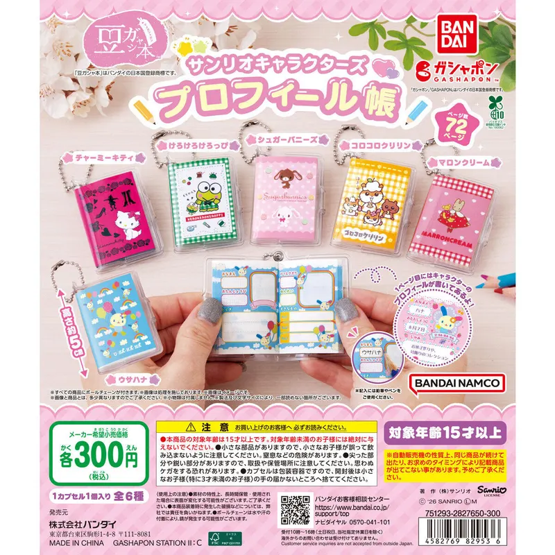 豆ガシャ本 サンリオキャラクターズ「プロフィール帳」の台紙