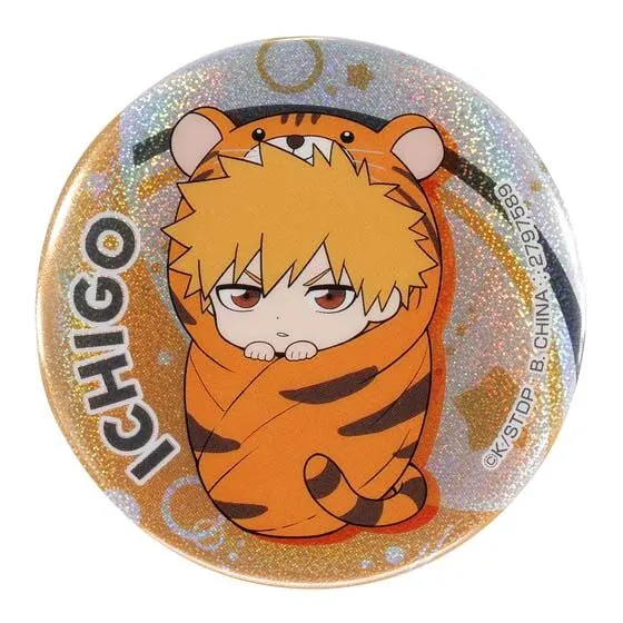 BLEACH おくるみあそーと C賞 ホログラム缶バッジ 黒崎一護