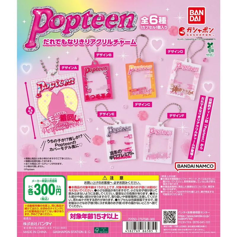 Popteen だれでもなりきりアクリルチャームの台紙