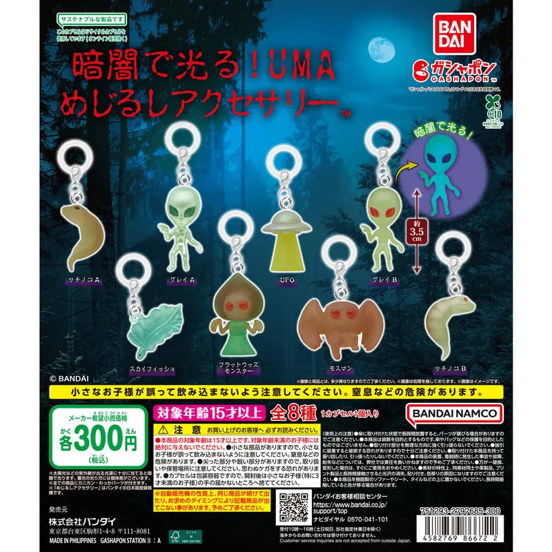 暗闇で光る!UMA めじるしアクセサリーの台紙