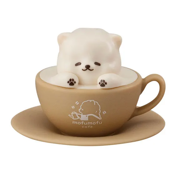 どうぶつたちとほっと一息 ラテアートミニチュア ポメラニアン(白)