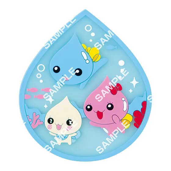 ぷるるんっ!しずくちゃん クリアラバーコースター しずくちゃん&うるおいちゃん&みるみるちゃん