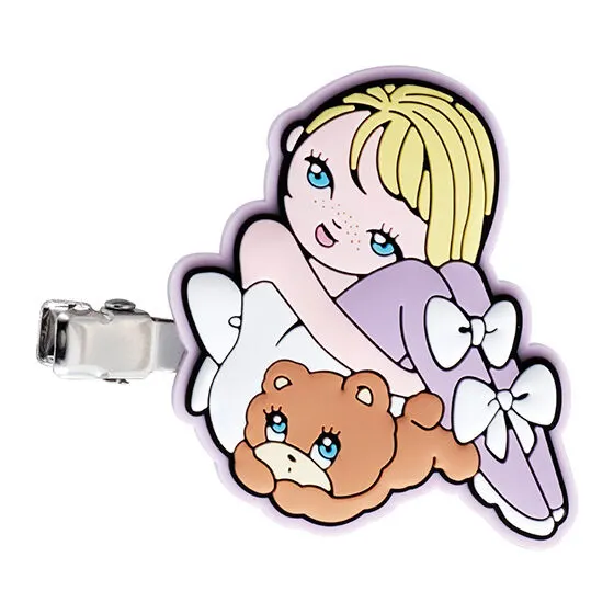 foxy illustrations カプセルヘアクリップ Girl and Bear