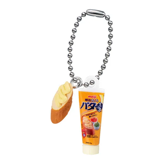 meiji 乳製品シリーズミニチュアチャーム 明治チューブでバター1/3 150g+パン