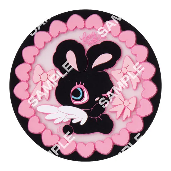 foxy illustrations クリアラバーコースター BLACK BUNNY