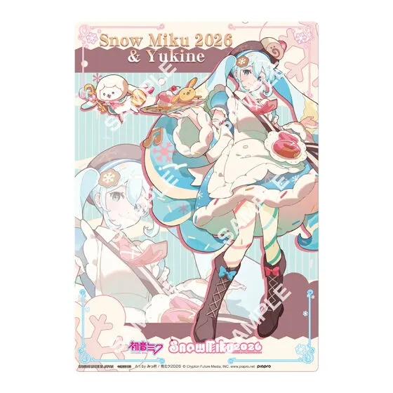 初音ミク 雪ミク2026 クリアビジュアルポスター 【デザインG】Art by みっ君