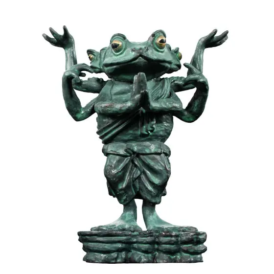 ART IN GASHAPON カエルの弥勒菩薩像と阿修羅像 カエルの阿修羅像(銅像カラー)