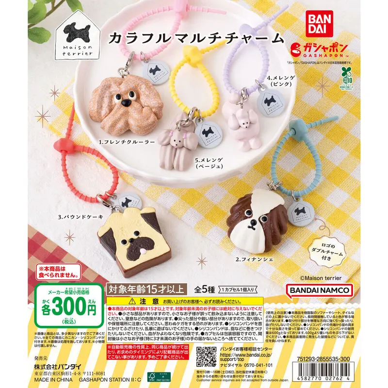 Maison terrier カラフルマルチチャームの台紙