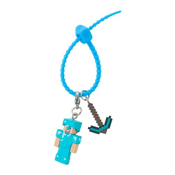 MINECRAFT カラフルマルチチャーム スティーブ(ダイヤモンド)×ダイヤモンドのツルハシ