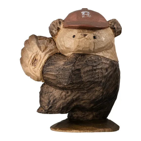 たかはたまさお 木彫り風 FIGURE COLLECTION2 BASEBALL 良い球なげ熊