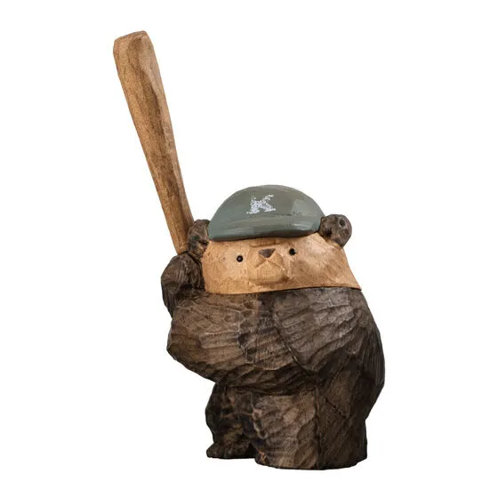 たかはたまさお 木彫り風 FIGURE COLLECTION2 BASEBALL ここでホームラン熊