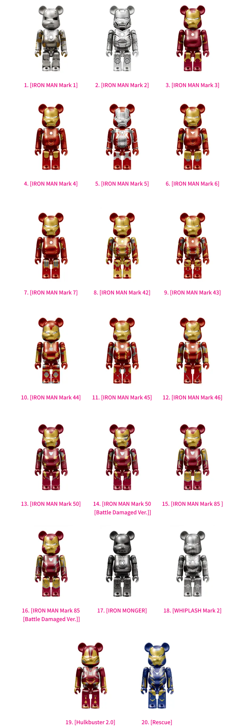 MARVEL Infinity SAGA『IRON MAN』/ Happyくじ「BE@RBRICK」 ラインナップ 4