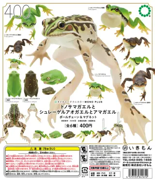 トノサマガエルとシュレーゲルアオガエルとアマガエル ボールチェーン＆マグネットの画像