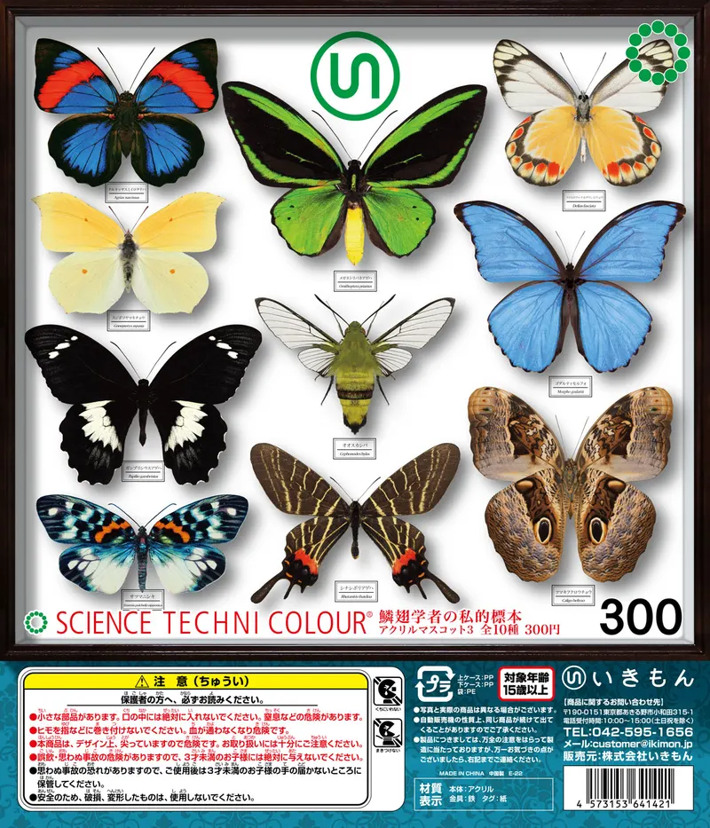 鱗翅学者の私的標本 アクリルマスコット3(画像)