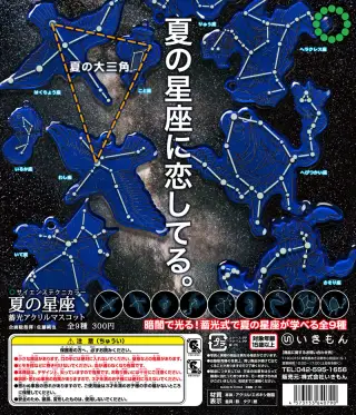 夏の星座 蓄光アクリルマスコットの画像