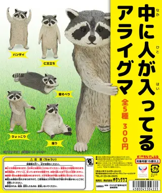 中に人が入ってるアライグマの画像
