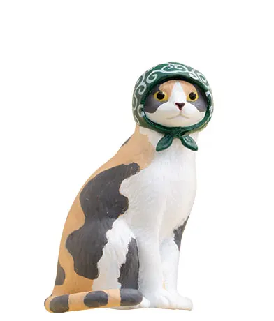 かわいい かわいい ねこのかぶりものフィギュア ねこうさぎちゃん(ホワイト)