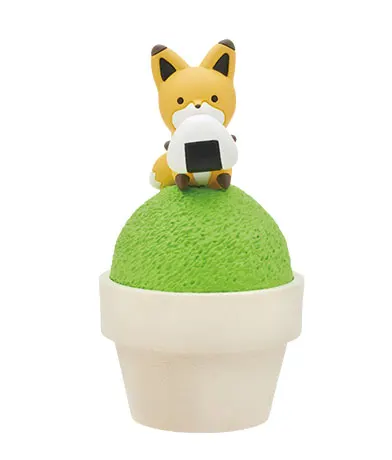 タヌキとキツネ 鉢植えフィギュア タヌキとキツネ