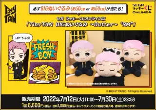 セガ ラッキーくじオンラインDX「ＴｉｎｙＴＡＮ ＢＩＧぬいぐるみ ～Ｂｕｔｔｅｒ～ “ＲＭ”」の画像