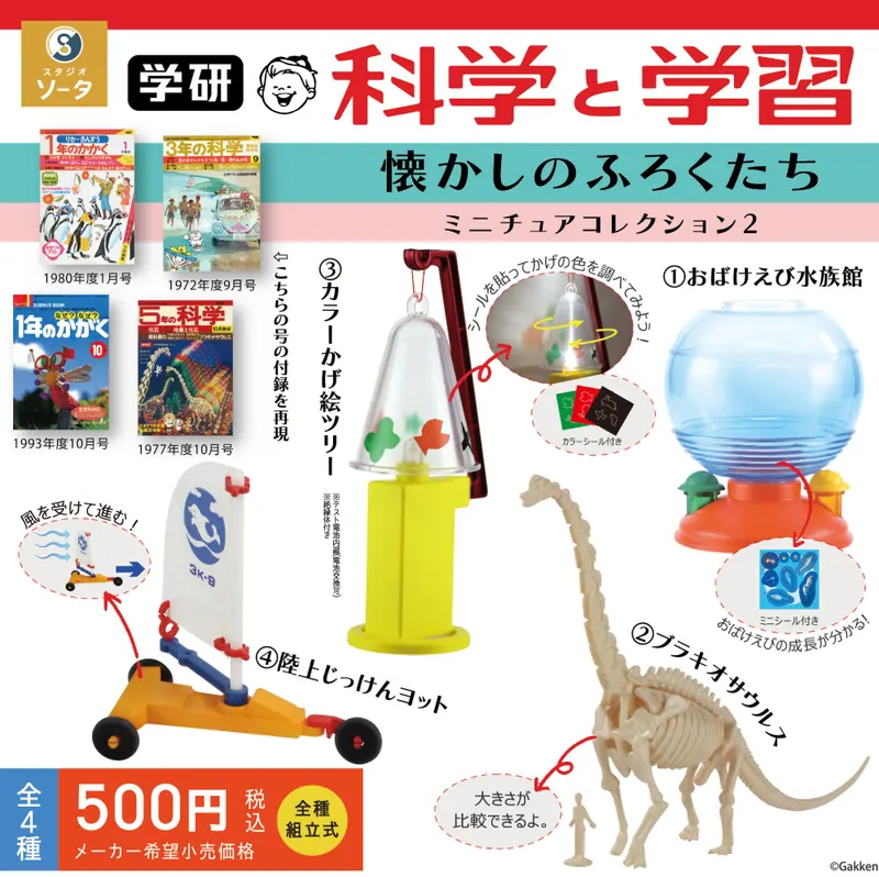 学研 科学と学習 懐かしのふろくたち ミニチュアコレクション2(画像)