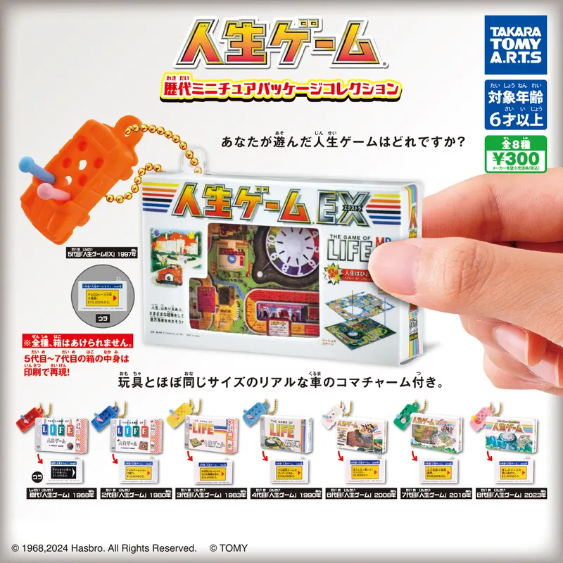 人生ゲーム 歴代ミニチュアパッケージコレクション(画像)