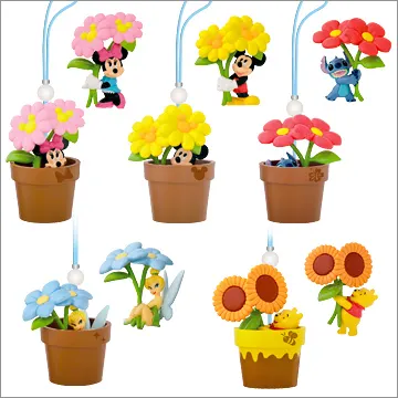 ディズニーキャラクター フラワーポットストラップ(画像)